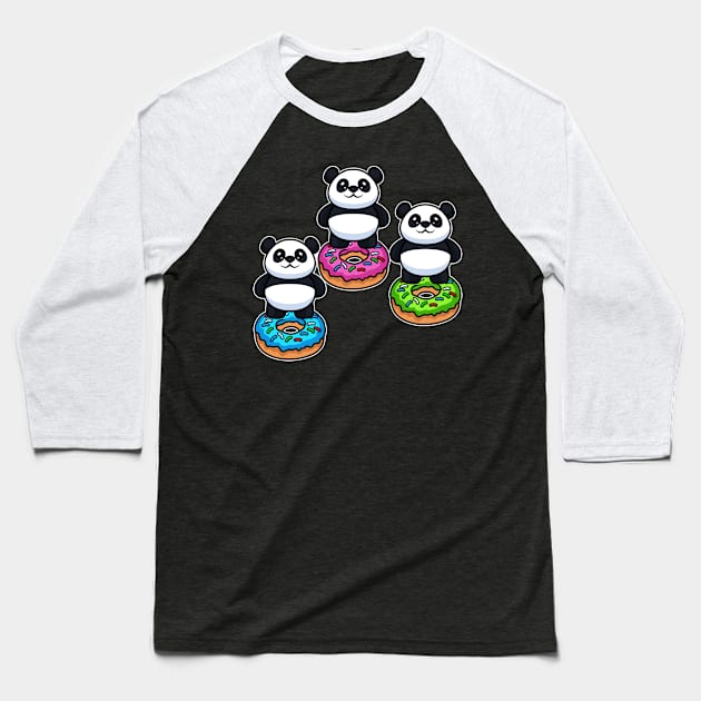 Donut Panda Baseball T-Shirt by CrissWild